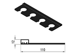 پروفیل جای گیلاس افقی مشکی 3 متری دکوراتیو مدل 4415فانتونی کد I266