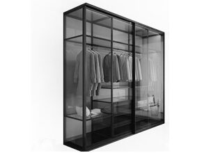 مکانیزم تاپ لاین دو درب با پروفیل آلومینیوم روکار ساختمانی به عرض 240 سانتی متری فانتونی