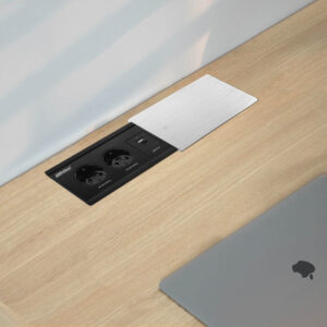 پریز توکار کشوئی مشکی براش ملونی کد 10076