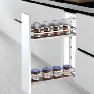 جای بطری و ادویه زیر صفحه ریل از پهلو 2 طبقه ،آرام بند نانو کوتینگ  دارای کف دایموند برای جلوگیری از لیز خوردن  ملونی WB2348