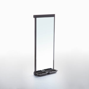 آینه ریلی کمدی همراه با جای زیورآلات آرام بند رنگ موکا عرض170 ارتفاع 1130 عمق 415