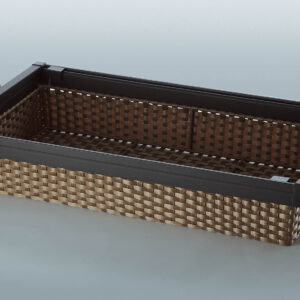 سبد حصیری ریلی داخل کمد لباس قابل رگلاژ ارام بند رنگ موکا سایز 60