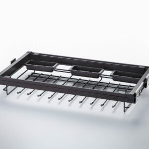 جای شلوار ریلی همراه با جای زیورآلات داخل کمد لباس قابل رگلاژ آرام بند رنگ موکا سایز 60