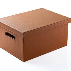 باکس چرمی داخل کمد لباس با پوشش داخلی مخمل ملونی خاکستری کد 8036