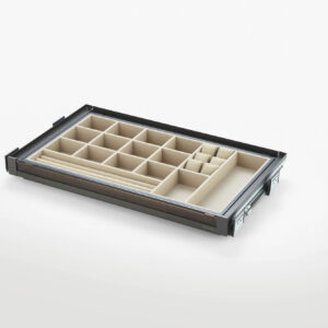 جای کمربند و کروات و زیورآلات مخمل ریلی قابل رگلاژ آرام بند رنگ موکا سایز 60