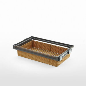 سبد حصیری ریلی داخل کمد لباس با فرانت شیشه رنگ موکا قابل رگلاژ آرام بند سایز 60