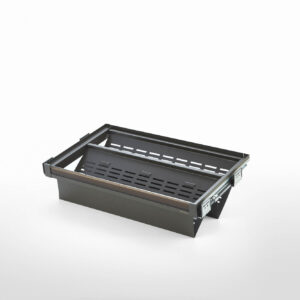 جا کفشی فلزی ریلی با صفحه مشبک داخل کمد لباس با فرانت چوب قابل رگلاژ آرام بند رنگ موکا سایز 90