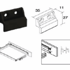 بست اتصال اکسسوری ریلی طرح ایتالین به درب چوبی کد J485