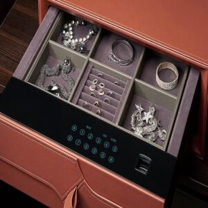 کشو ایمنی چرمی رنگ قرمز استایل ارتفاع 169mm عمق 400mm عرض 270mm کد J908