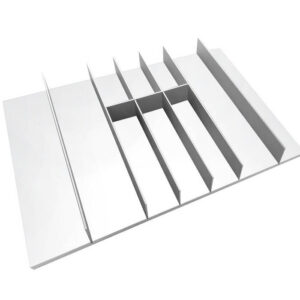 جای قاشق وچنگال رنگ سفید با تقسیم کننده آلومینیوم ثابت ریل اسلیم عرض 450mm کد O161