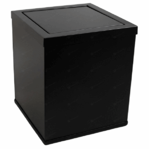 سطل سرویس بهداشتی مربعی درب الاکلنگی رنگ مشکی مات سری M کد S502