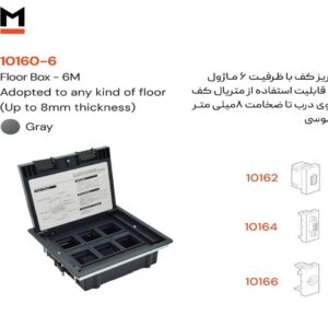 پریز کف با ظرفیت 6 ماژول ملونی کد 6-10160